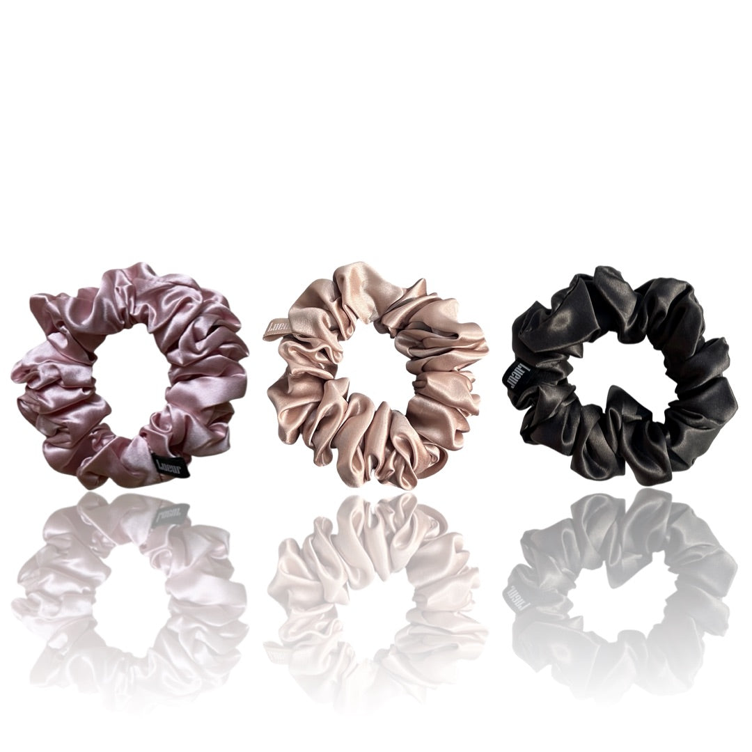 Small Silk Scrunchie - Neutral Trio