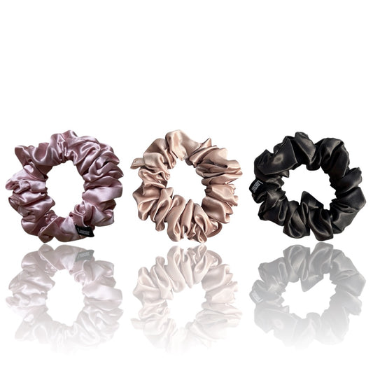 Small Silk Scrunchie - Neutral Trio