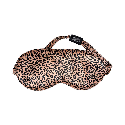 Silk Eye Mask in Rose Gold Leopard