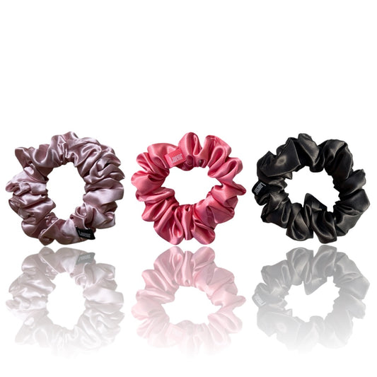 Small Silk Scrunchie - Rose & Smoke