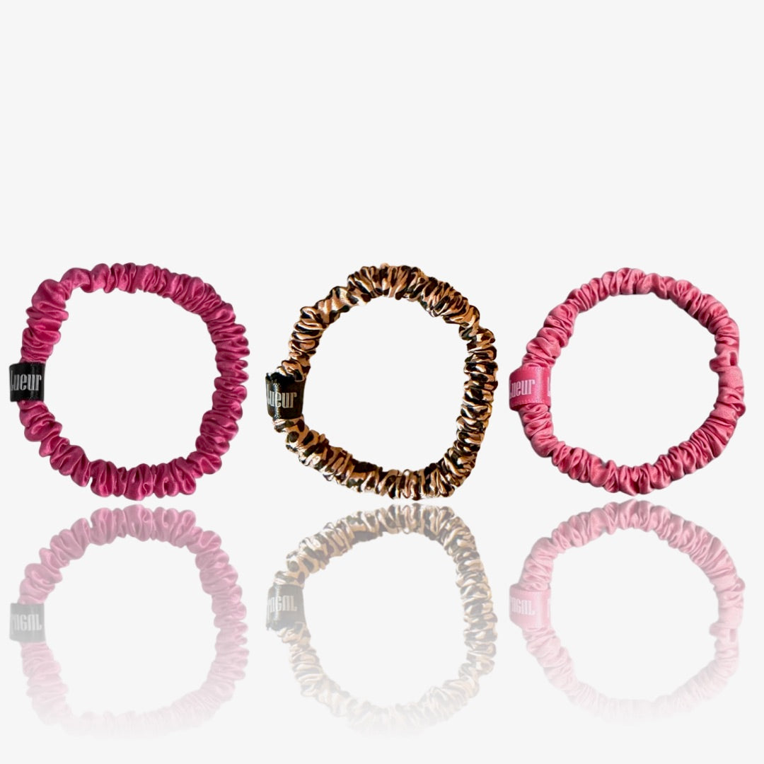 Signature Scrunchie - Rosé Leopard Set