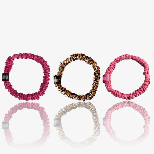 Signature Scrunchie - Rosé Leopard Set