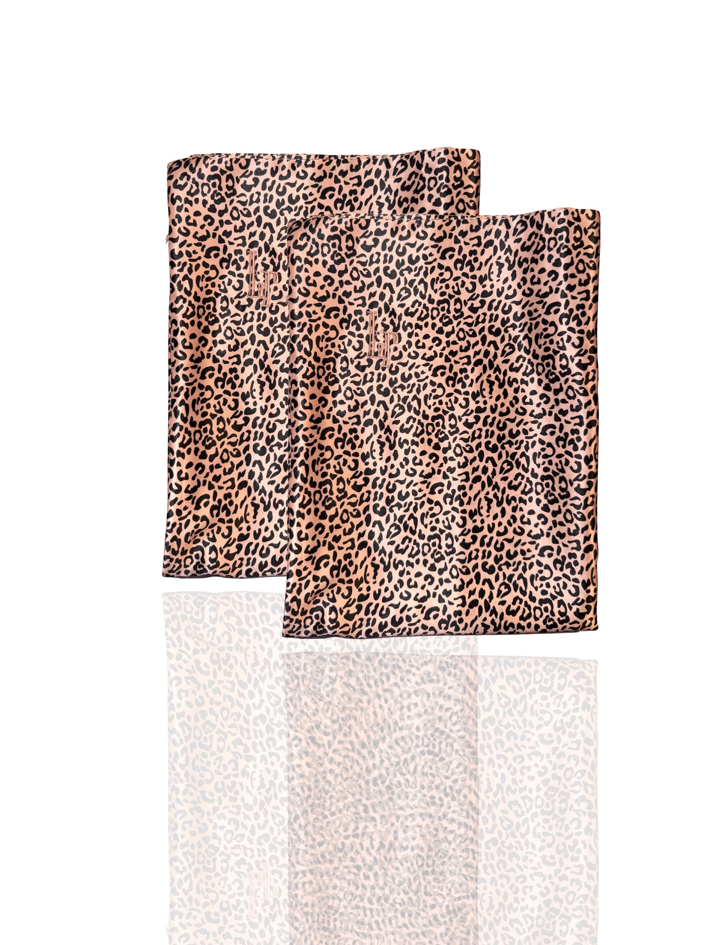 Shop the Duo - Silk Pillowcase in Rose Gold Leopard