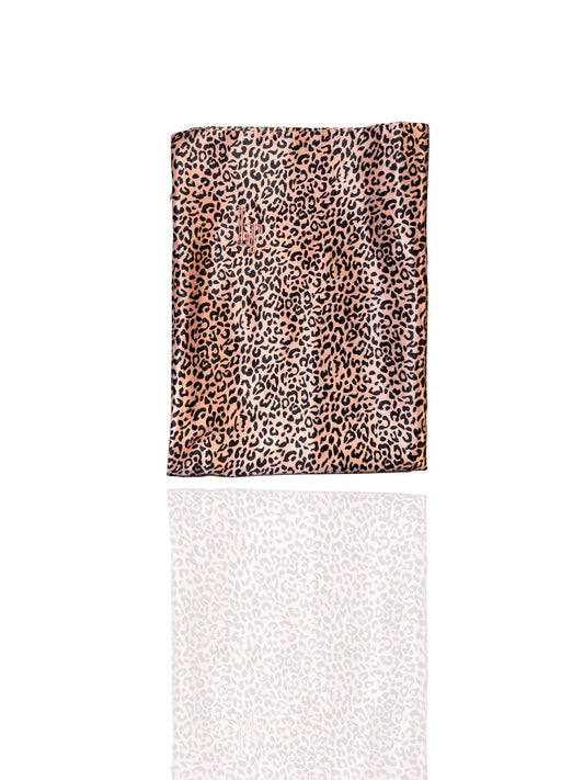 Silk Pillowcase in Rose Gold Leopard