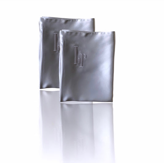 Shop the Duo - Silk Pillowcase in Metallic Grey